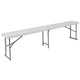 10.25inchW x 71inchL Bi-Fold Granite White Plastic Bench with Carrying Handle