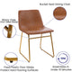 Light Brown LeatherSoft/Gold Frame |#| 18 Inch Indoor Dining Table Chairs, Light Brown LeatherSoft/Gold Frame-Set of 2