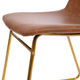 Light Brown LeatherSoft/Gold Frame |#| 18 Inch Indoor Dining Table Chairs, Light Brown LeatherSoft/Gold Frame-Set of 2