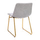 Light Gray LeatherSoft/Gold Frame |#| 18 Inch Indoor Dining Table Chairs, Light Gray LeatherSoft/Gold Frame-Set of 2