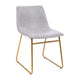 Light Gray LeatherSoft/Gold Frame |#| 18 Inch Indoor Dining Table Chairs, Light Gray LeatherSoft/Gold Frame-Set of 2