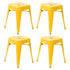 18" Table Height Stool, Stackable Backless Metal Indoor Dining Stool, Commercial Grade Restaurant Stool - Set of 4