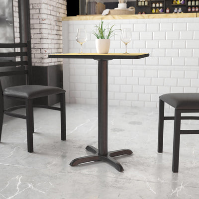 22'' x 22'' Restaurant Table X-Base with 3'' Dia. Table Height Column - View 2