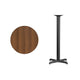 Walnut |#| 24inch Round Walnut Laminate Table Top with 22inch x 22inch Bar Height Table Base