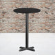 Black |#| 24inch Round Black Laminate Table Top with 22inch x 22inch Bar Height Table Base