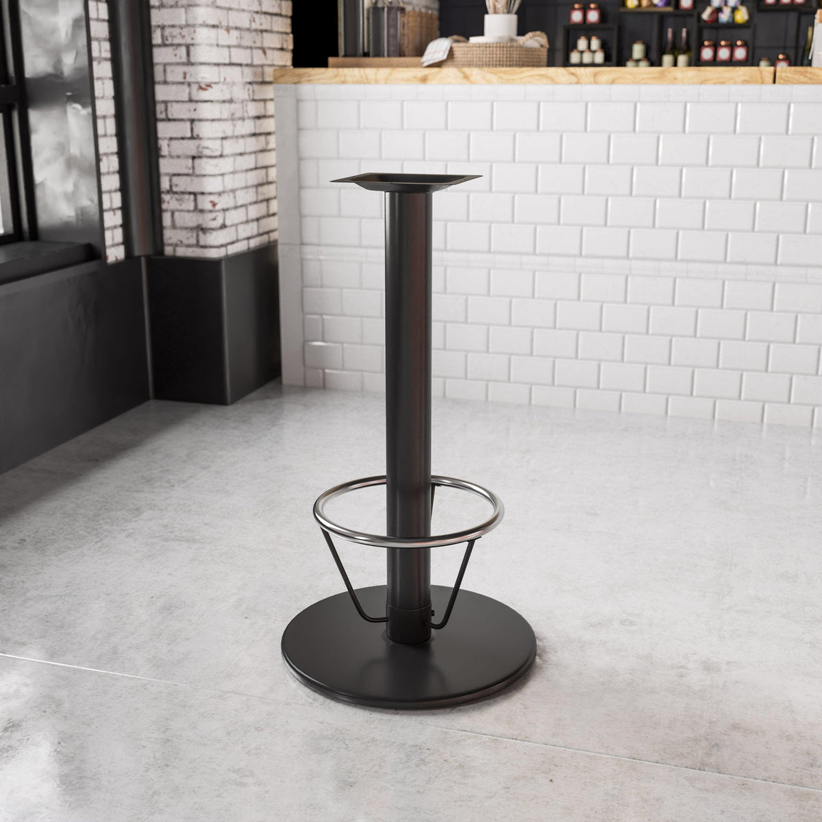 24inch Round Restaurant Table Base with 4inch Dia. Bar Height Column and Foot Ring