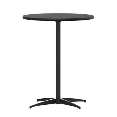 24'' Round Wood Cocktail Table with 30'' and 42'' Columns - View 1