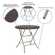 2.6-Foot Round Brown Rattan Plastic Folding Table - Outdoor Event Table