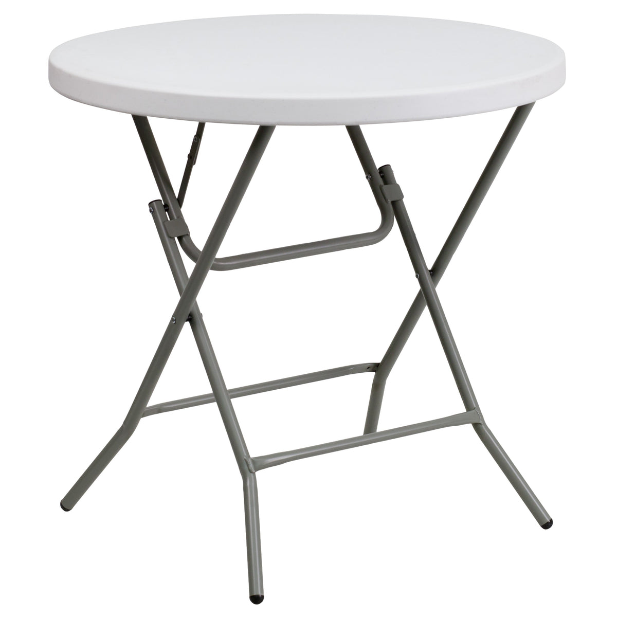 2.63-Foot Round Granite White Plastic Folding Table - Event Table