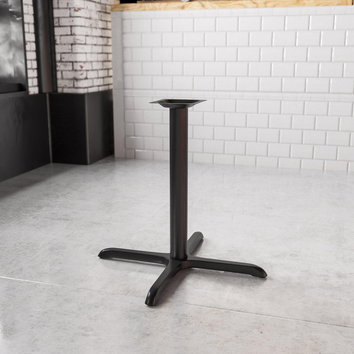 30inch x 30inch Restaurant Table X-Base with 3inch Dia. Table Height Column