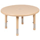 Natural |#| 33inch Round Natural Plastic Height Adjustable Activity Table Set with 2 Chairs