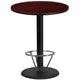 Mahogany |#| 36inch Round Mahogany Laminate Table Top & 24inch Round Bar Height Base with Foot Ring