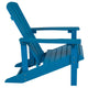 Blue |#| Star and Moon Fire Pit with Mesh Cover & 2 Blue Poly Resin Adirondack Chairs