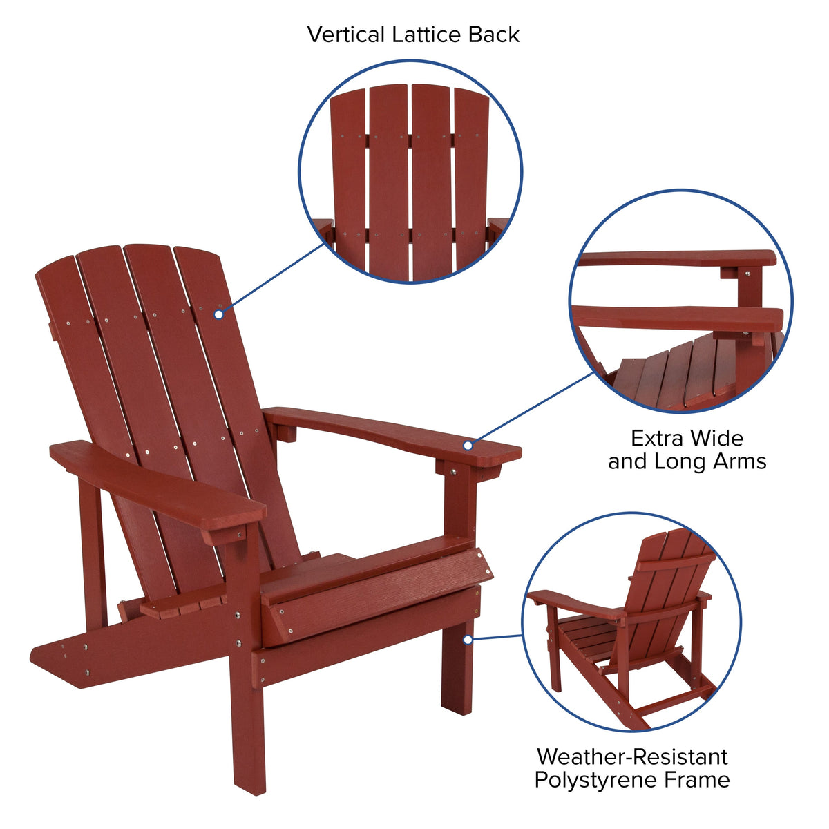 Red |#| Star and Moon Fire Pit with Mesh Cover & 2 Red Poly Resin Adirondack Chairs