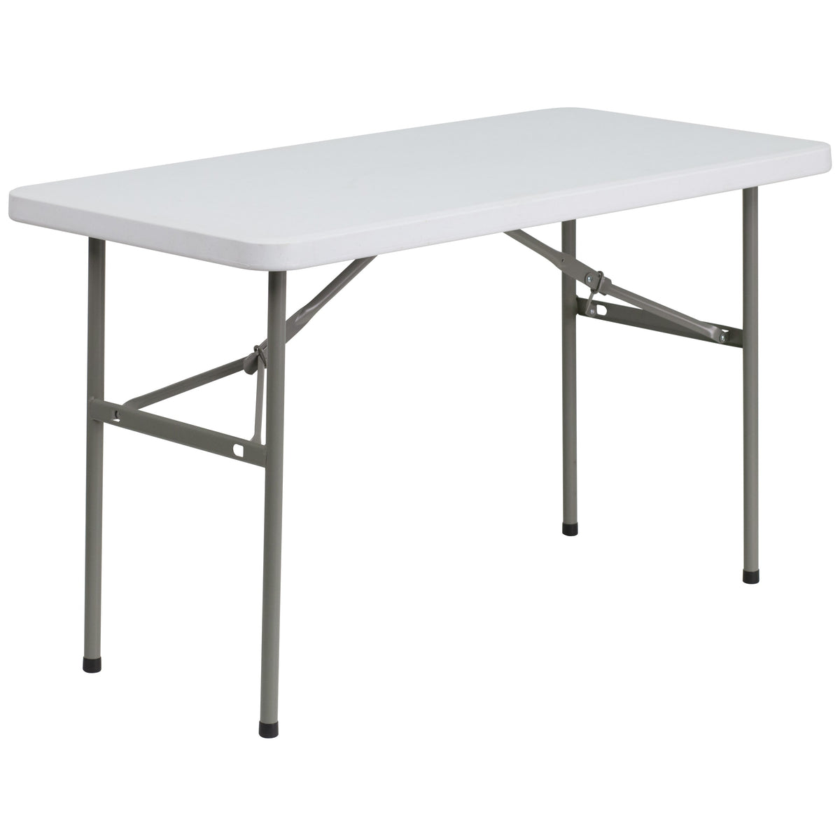 4-Foot Granite White Plastic Folding Table - Banquet / Event Folding Table