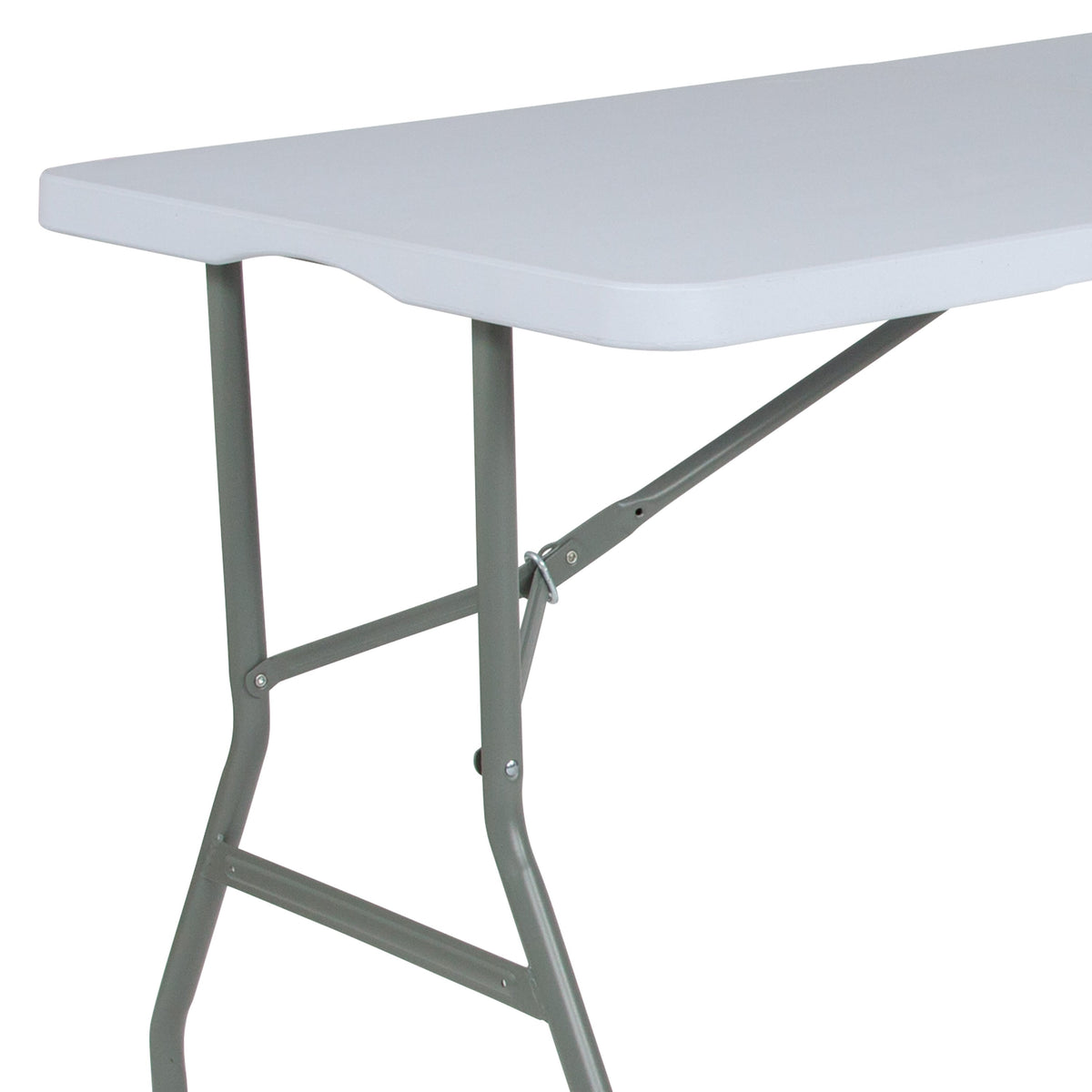 4.97-Foot Bi-Fold Granite White Plastic Folding Table with Handle - Event Table