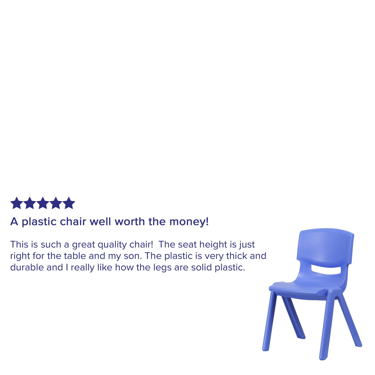 Blue |#| 4 Pack Blue Plastic Stack School Chair with 15.5inchH Seat, 3rd-7th School Chair