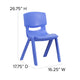 Blue |#| 4 Pack Blue Plastic Stack School Chair with 15.5inchH Seat, 3rd-7th School Chair