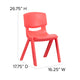 Red |#| 4 Pack Red Plastic Stack School Chair with 15.5inchH Seat, 3rd-7th School Chair