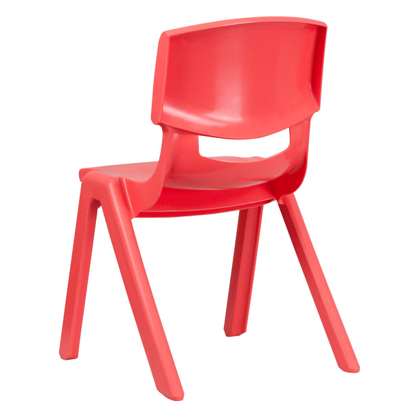 Red |#| 4 Pack Red Plastic Stack School Chair with 15.5inchH Seat, 3rd-7th School Chair