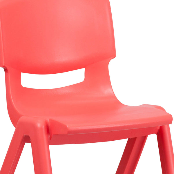 Red |#| 4 Pack Red Plastic Stack School Chair with 15.5inchH Seat, 3rd-7th School Chair