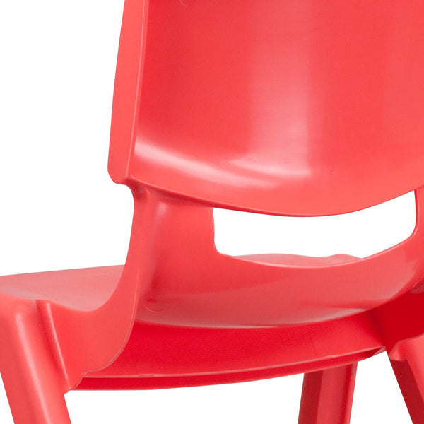 Red |#| 4 Pack Red Plastic Stack School Chair with 15.5inchH Seat, 3rd-7th School Chair