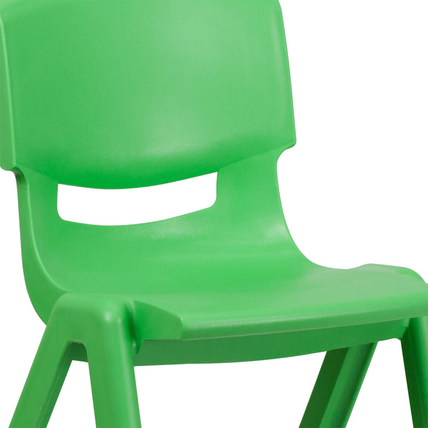 Green |#| 4 Pack Green Plastic Stack School Chair with 15.5inchH Seat, 3rd-7th School Chair