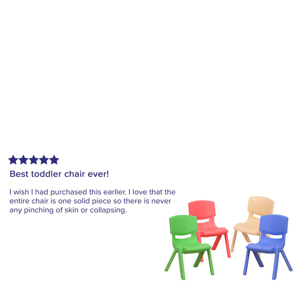 Assorted |#| 4 Pack Plastic Stackable Pre-K/School Chairs with 10.5inchH Seat, Assorted Colors