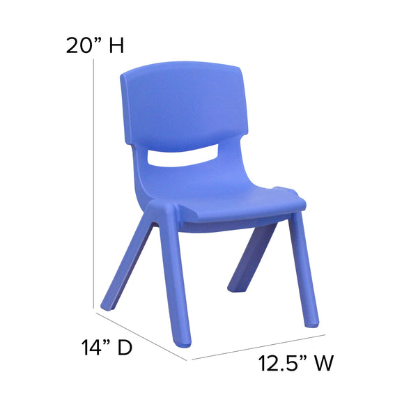 Assorted |#| 4 Pack Plastic Stackable Pre-K/School Chairs with 10.5inchH Seat, Assorted Colors