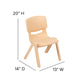 Natural |#| 4 Pack Natural Plastic Stackable School Chair with 10.5inchH Seat, Preschool Chair