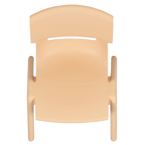 Natural |#| 4 Pack Natural Plastic Stackable School Chair with 10.5inchH Seat, Preschool Chair