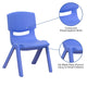 Blue |#| 4 Pack Blue Plastic Stackable School Chair with 10.5inchH Seat, Preschool Chair