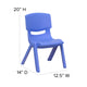 Blue |#| 4 Pack Blue Plastic Stackable School Chair with 10.5inchH Seat, Preschool Chair