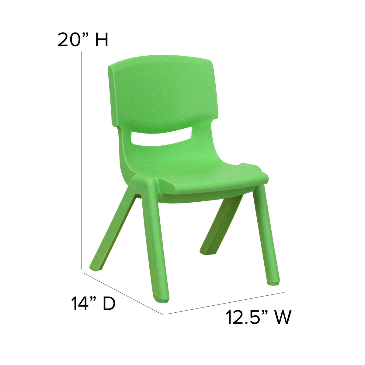 Green |#| 4 Pack Green Plastic Stackable School Chair with 10.5inchH Seat, Preschool Chair