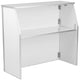 White |#| 4' Black Marble Laminate Foldable Bar - Portable Event Bar - Caterer/Bartendar