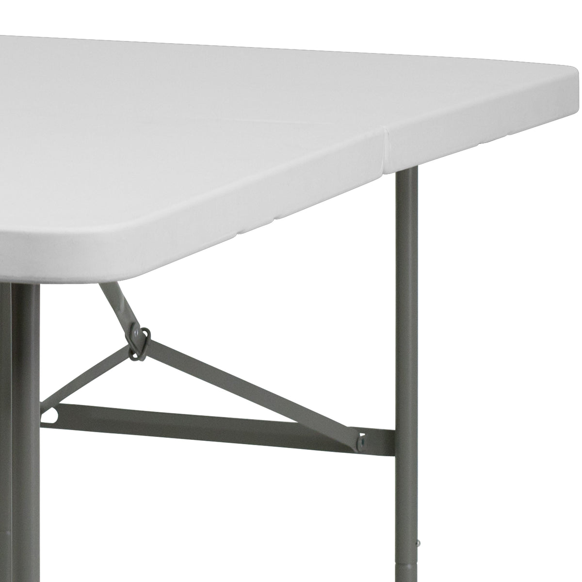 5-Foot Bi-Fold Granite White Plastic Folding Table with Handle - Event Table