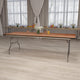 8-Foot Rectangular Wood Folding Banquet Table with Clear Coated Finished Top