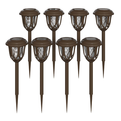 8 Pack Tulip Design LED Solar Lights Weather Resistant Outdoor Solar Powered Lights for Pathway, Garden, & Yard - View 1