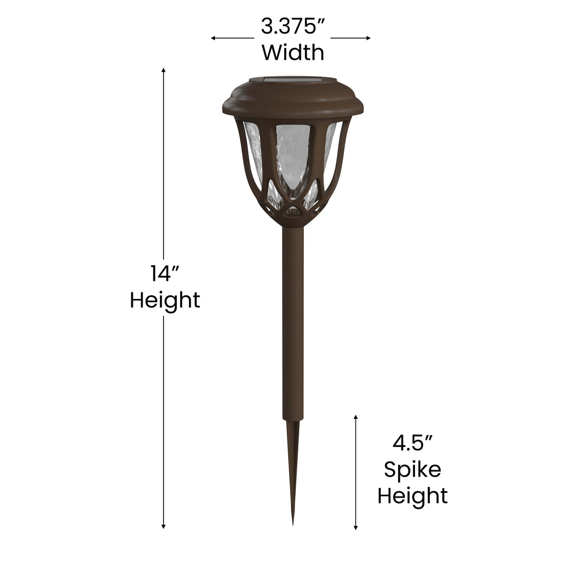 All-Weather Tulip Design Solar Powered LED Garden & Pathway Lights in Brown