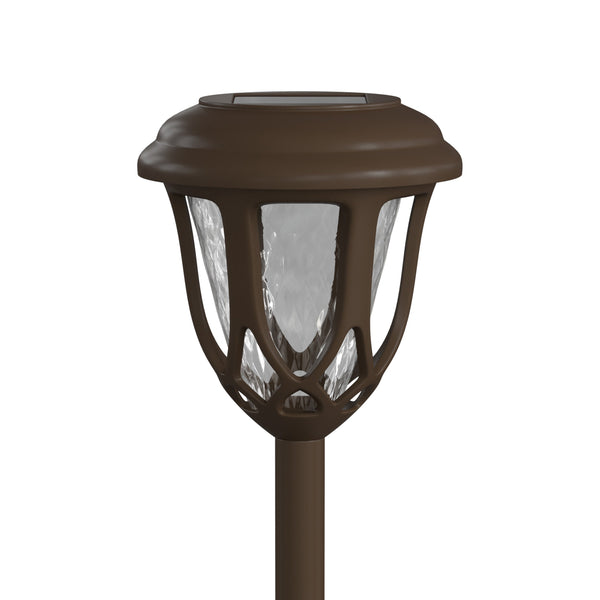 All-Weather Tulip Design Solar Powered LED Garden & Pathway Lights in Brown