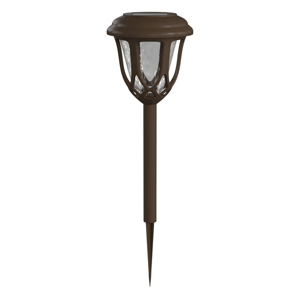 All-Weather Tulip Design Solar Powered LED Garden & Pathway Lights in Brown