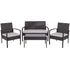 Aransas Series 4 Piece Patio Set with Steel Frame and Cushions