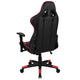 Red |#| Reclining 360° Swivel Gamers Chair-Black & Red Faux Leather - Adjustable Arms