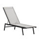 Gray |#| All-Weather Textilene Adjustable Chaise Lounge Chair - Black/Gray