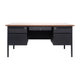 Walnut |#| Commercial Double Pedestal Desk with 5 Locking Drawers in Walnut-50x60