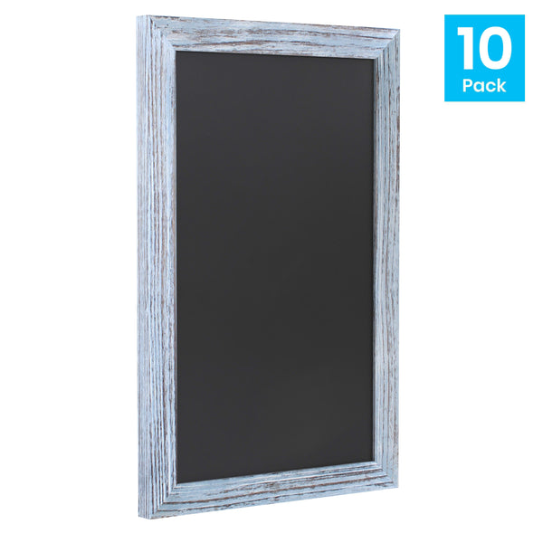 Rustic Blue |#| Set of 10 Wall Mounted Magnetic Chalkboards in Rustic Blue - 9.5inch x 14inch