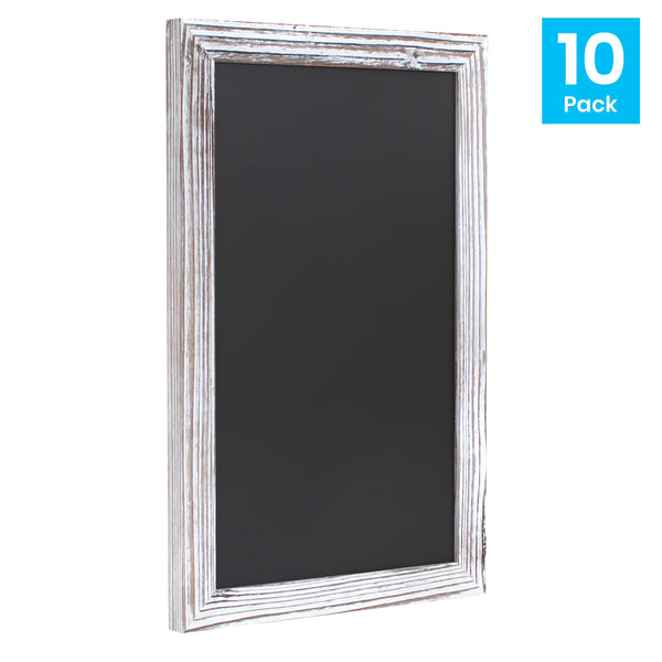 White Wash |#| Set of 10 Wall Mounted Magnetic Chalkboards in Whitewashed - 9.5inch x 14inch