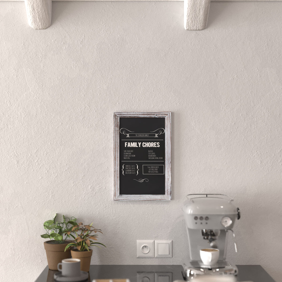 White Wash |#| Set of 10 Wall Mounted Magnetic Chalkboards in Whitewashed - 9.5inch x 14inch