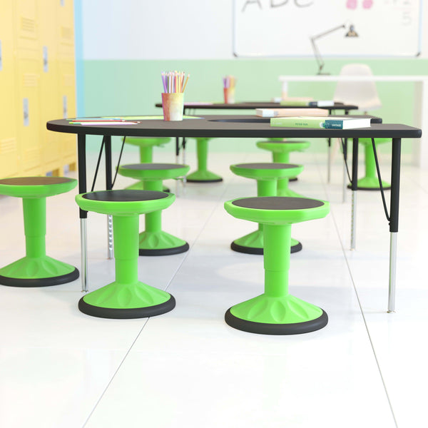 Green |#| Kids Adjustable Height Active Learning Stool for Classroom and Home in Green