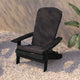 Black/Gray |#| Indoor/Outdoor Black Folding Adirondack Chairs with Gray Cushions - Set of 2